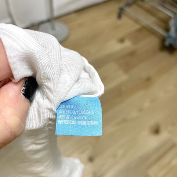 J. MCLAUGHLIN Tie Front Shirt Long Sleeve Top Classic White size Medium - Picture 6 of 6